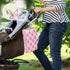 Msyxl Portable Changing Pad for Baby - Pink Bows Waterproof Diaper Changing Mat Travel Changing Pad with Built