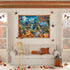 1000 1000 Halloween Puzzle for Adults Pieces Bats Full Moon Haunted House Witches Pumpkins Jigsaw Puzzles for Adults