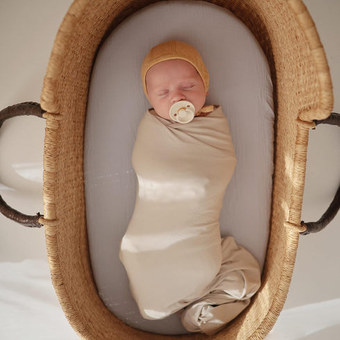 FRIGG 6-18 Rope Natural Rubber Baby Pacifier | Made in Denmark | BPA-Free (Ocean View/Powder Blue, Months)