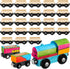 Lenwen 26 Pcs Unpainted Magnetic Wooden Train Cars for Boys and Girls, DIY Unfinished Magnetic Train Set
