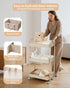 3 Fortella Baby Diaper Caddy, Tier Rolling Storage Cart for Baby Essentials, Diaper Cart with Detachable Dividers