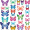 DECOWALL DS9-1302 30 Vibrant Butterflies Kids Wall Stickers, Peel and Stick Removable Decals for Nursery