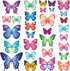 DECOWALL DS9-1302 30 Vibrant Butterflies Kids Wall Stickers, Peel and Stick Removable Decals for Nursery