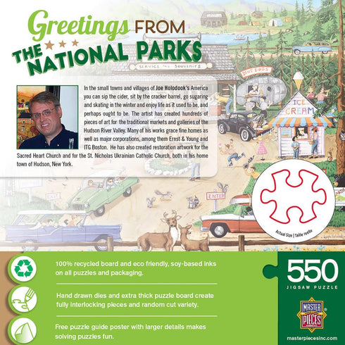 Masterpieces 550 Piece Jigsaw Puzzle, Greetings from The National Parks - 18"x24"