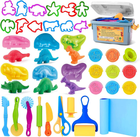 VConejo Dough Tools Play Sets for Kids, 37pcs Clay and Dough Accessories