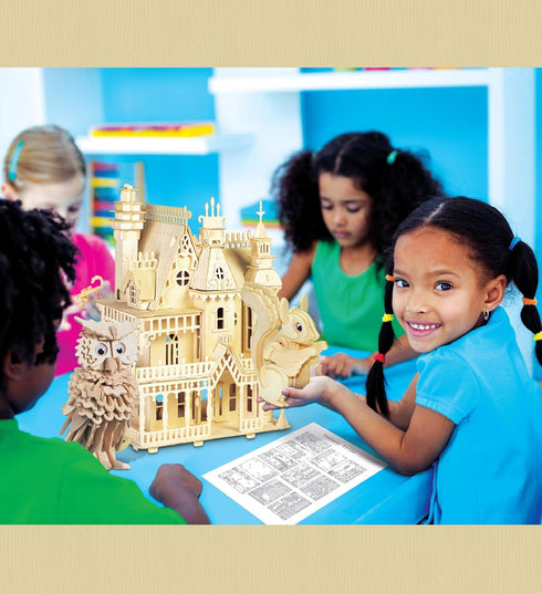 Puzzled 3D Puzzle Owl Wood Craft Model Kit, Fun & Unique Educational DIY Wooden Toy, 146 Pieces Pack to Build & Paint