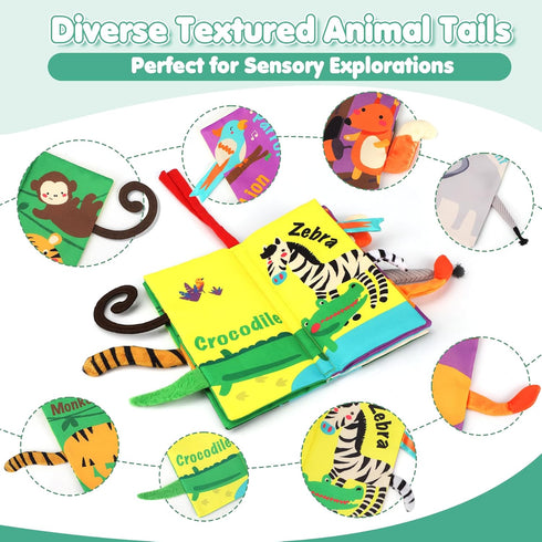 0-3-6-12-18 beiens Baby Books Toys, Touch and Feel Crinkle Cloth Book for Infant Baby Months, Early Development