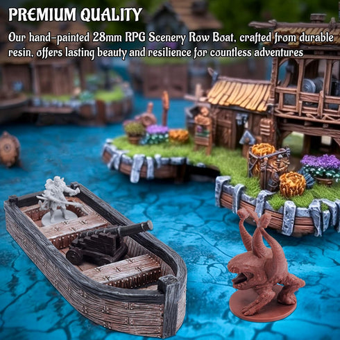 28mm CZYY DND Skiff Miniature Hand-Painted Resin Medieval Row Boat Fantasy Tabletop RPG Scatter Terrain for Wargames