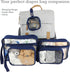 5 Set, Piece Diaper Bag Organizer Pouch Clear with Straps and Pacifier Case - Navy