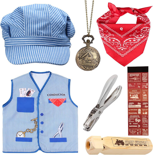 Kyson Kids Train Conductor Costume Set-Train Engineer Dress Up Kit for Train