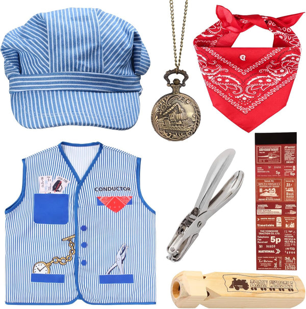 Kyson Kids Train Conductor Costume Set-Train Engineer Dress Up Kit for Train