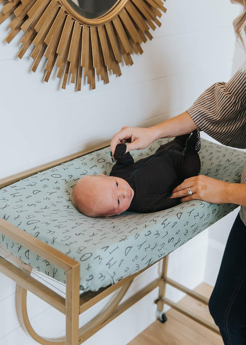 Soft Knit Diaper Changing Pad Cover in Poe by Copper Pearl
