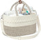 ZOES HOMDECO Baby Diaper Caddy Organizer With Handle, Cotton Rope Baby Shower Basket, Large