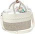 ZOES HOMDECO Baby Diaper Caddy Organizer With Handle, Cotton Rope Baby Shower Basket, Large