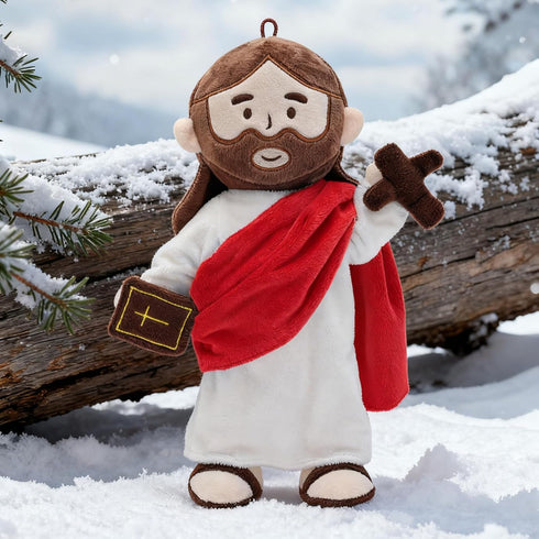 13.4" Yelakey Jesus Plush Doll with Jointed Skeleton Jesus Plushie Poseable Jesus with Removable Accessories Easter