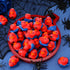 24 Leyndo Pcs Spider Rubber Duck Bulk Spider Birthday Party Decoration Favors Squeaky Red Blue Duck for Bathtub