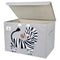 CLCROBD Foldable Large Kids Toy Chest with Flip-Top Lid, Collapsible Fabric Storage Organizer for Toddler Nursery, Zebra