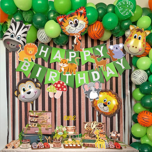 HOWAF 27 Pieces Jungle Animal Themed Party Decorations - Adorable Animal Cutouts, Paper Cutouts for Birthday Party