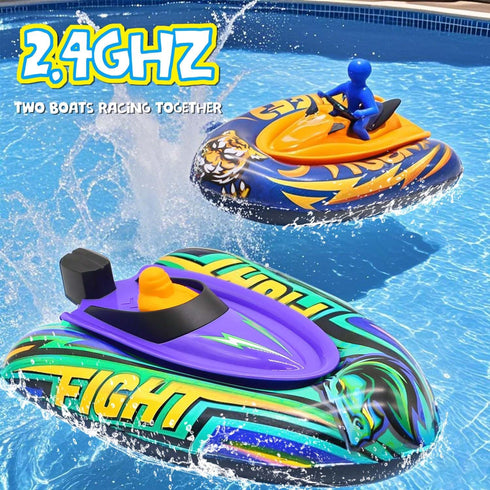 8-12 Summer Remote Control Boat for Kids with Inflatable Bumper Rechargeable Battery USB Charge rc Boat for Pool Kids