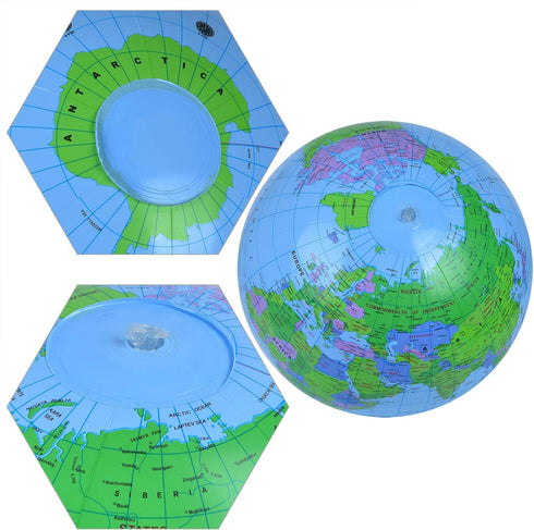 Coopay Inflatable Globe, PVC World Globe Inflatable Earth Beach Ball for Beach Playing or Teaching