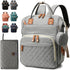 Noiclub Diaper Bag Backpack for Girls Boys: Gray Toddler Diaper Bag with Changing