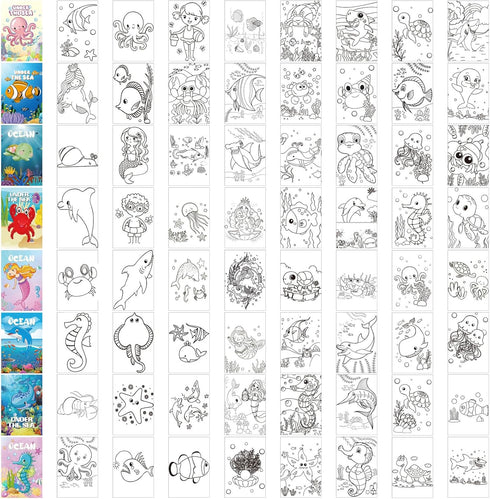 Estune 40 Pcs Ocean Coloring Books Bulk Under The Sea Party Favors Mini Small Coloring Book Bulk Birthday Party Gift