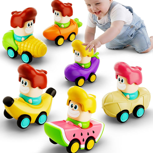 iPlay, iLearn Press to Go Car Toys for Toddlers 1-3, Baby Fruit