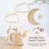 Set 2 BEBE BASK Handmade Wicker Cloud Dcor of - Rattan Cloud Decorations - Dcor for Bedroom and Baby Nursery Wall