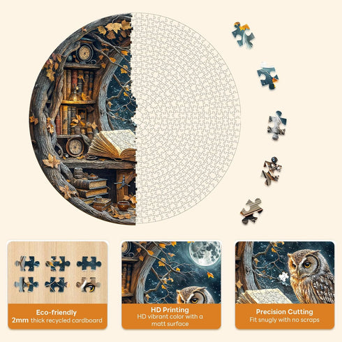 1000 26.6 26.6in 1000 Masseruon Piece Puzzle for Adults, * Moonlit Owl Puzzle for Adults, Pieces Jigsaw Puzzles, Adult