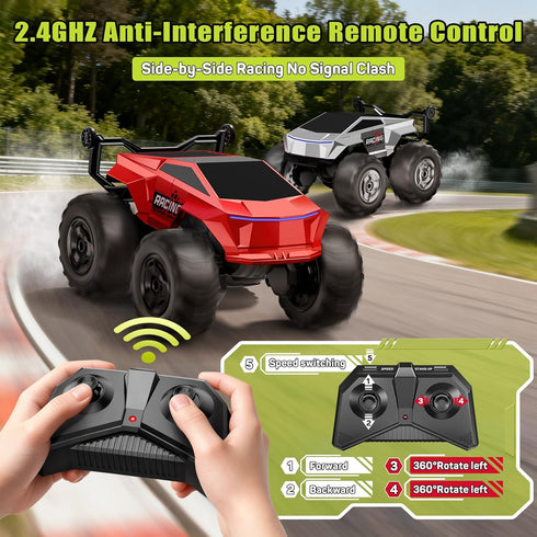 1:16 4WD Pickup,2.4GHz 360 4-7 8-12 Remote Control Car RC Truck Plus, Waterproof Amphibious RC Car All Terrain Remote