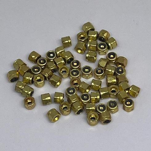 24 Pcs Gold Fingerboard Self Lock Nuts, Upgraded Nylon Insert for Fingerboard Trucks
