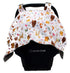 Dear Baby Gear Deluxe Car Seat Canopy - Infant Cover for Car Seats - Dainty Forest Animals, Light Gray