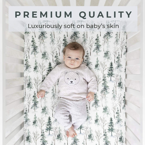 Pobi Baby - Fitted Crib Sheets for Boys, Girl - Baby Crib Sheet Neutral - Crib Mattress Sheet - Ultra-Soft Cotton Crib