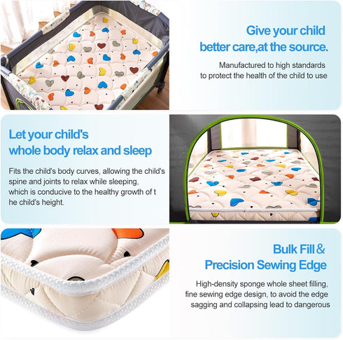 Feisaibaoly Pack (38 "x26 "x1.5"),Skin Development,Pack and Play Mattress Friendly Fabric, Soft, Breathable and Quiet