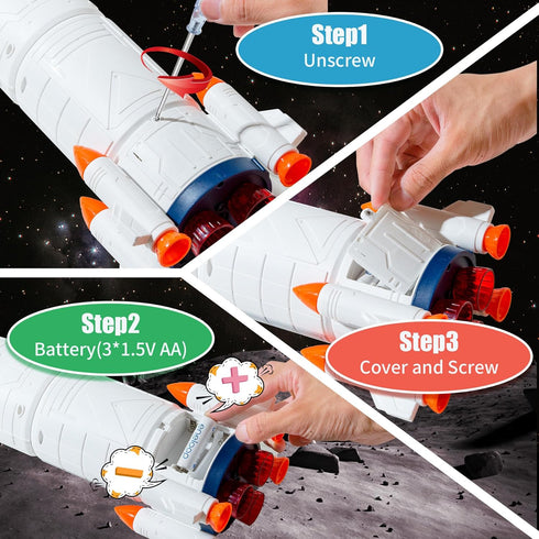 3-5 Wbzle Rocket Ship, Space Shuttle Astronaut & Space Adventure Toys,Science Educational Rocket Toys for Kids