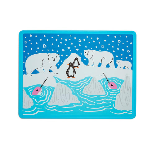 Munchkin WildLove Reversible Silicone Placemat for Kids, 1pk, Polar Bear