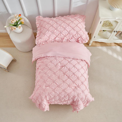 Set Girls,4 Set,Ultra Set DuShow Princess Toddler Bedding for Pieces Ruffles Toddler Bed Soft Kids Pink Sheet Includes