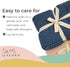 Organic Cotton Knit Baby Blanket - Cable Pattern for Crib or Stroller in Bay Blue