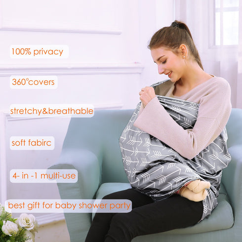 Multi Use Car Seat Canopy Breastfeeding Cover - Baby Stroller and Carseat Cover, Boys and Girls Shower Gifts (Classical