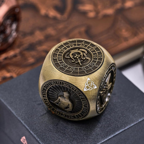 Spinner,7 1 Metal Fidget in Unique Polyhedral Fantasy Gaming Dice for Tabletop RPG Accessories(Bronze)