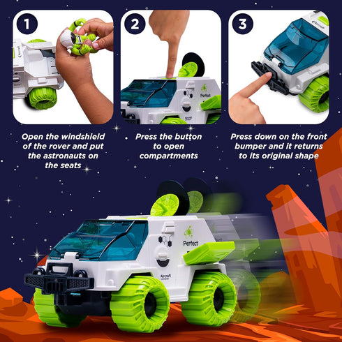 Space Toys for Kids 3-8 - Rocket Ship Toys with Solar System Mat, Space Shuttle, Astronaut Toys, Spaceship Toy for Boys