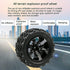 4x 1:10 RC Monster Truck Car Wheels - Rubber RC Tires with 7 Spokes Wheel Rim, Black RC Parts