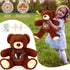 14 Inch Remembrance Bear Plush Stuffed Animal with Recorder, Soft Doll Toy with Picture Frame (Dark Brown)