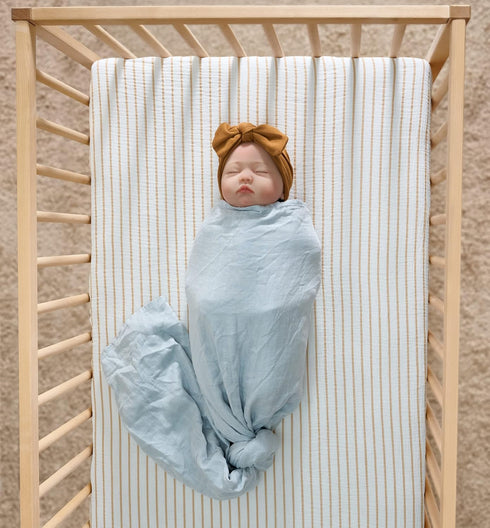 Meracorallo Muslin Fitted Crib Sheet, Soft and Breathable Baby Crib Sheet for Standard Crib and Toddler Mattresses