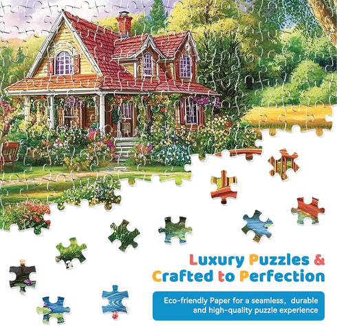 EIYRURU 300 Countryside 20.5x15 Piece Jigsaw Puzzle for Adults, Spring Floral Jigsaw Puzzle, Challenging Puzzles