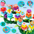 FUNZBO Flower Garden Building Toys for Girls - Toddler Toys for 3, 4, 5, 6, 7 Year Old Girls Gifts, Stacking Toys for Toddlers, Toddler Out Door Toys, Flower Building Toy Set, Girl Toys Age 4-5, 6-8