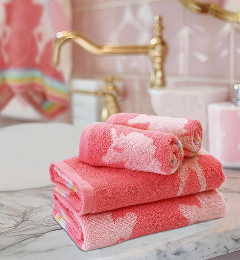 ORIGINAL KIDS 12 Pack 100% 630 12 12 Magical Unicorn Washcloths - Cotton Terry Jacquard Wash Cloths - GSM Plush Super