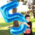 KatchOn Giant Blue Number 5 Balloon, 40 Inch, 5th Birthday Decorations for Boys, Shark Theme