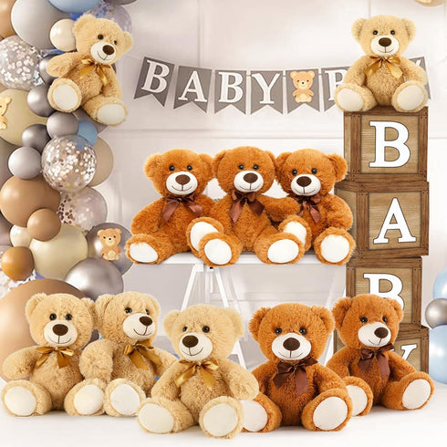 MorisMos 10 Packs Bulk Teddy Bears - Soft Small Plush for Baby Shower Centerpieces