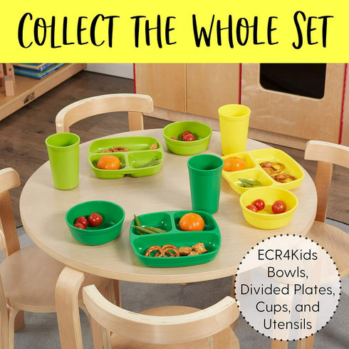 ECR4Kids My First Meal Pal Snack Bowls, Kids Plastic Tableware, Stackable, Dishwasher Safe, 3-Pack Citrus